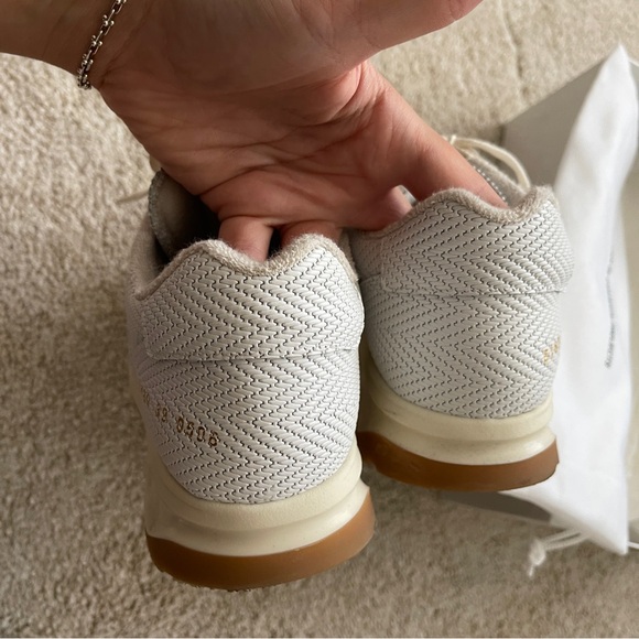 NWT and Box Woman by Common Projects White Leather Woven Track Sneakers 9 / 39 - Picture 6 of 8